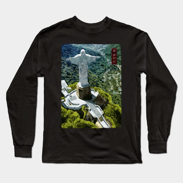 Christ the Redeemer - Black Long Sleeve T-Shirt by Thor Reyes